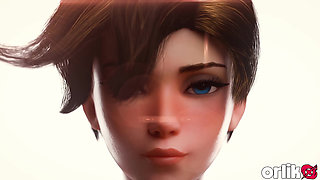 Mercy & One Red Rose - Overwatch 3D Animation Creampie in Tight Pussy