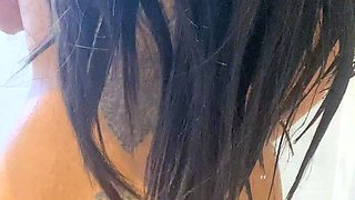 Awesome Big Boobs Blonde Masturbates In The Shower