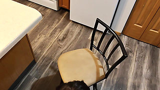 POV Silly Wife Used in Kitchen FOOTJOB and AMAZING SEX