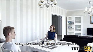 Blonde Teacher Got A Lesson From Angry Student At His Home