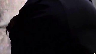 Deep throating milf slut in stockings jerks cock in hd