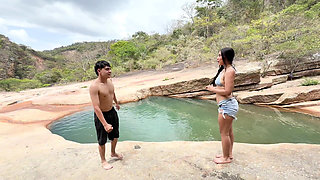 Gorgeous Young College Girl Goes to the River After Her Classes and Meets a Stranger and Ends up Fucking Outdoors!