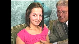 Brunette Teen 19 Year Old Casting Fucked Missionary by Old Man Grandpa Cumshot