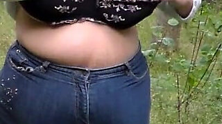 Jen Is Flashing Her Boobs in the Woods