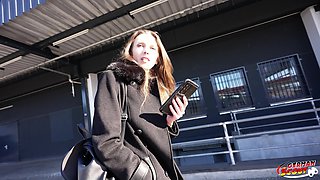 German Scout - Anal Fisting and Fuck at Real Casting with Skinny Saggy Tits Girl Emma Scarlett