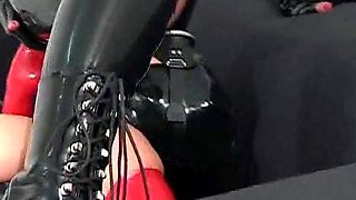 Femdom dick tugging babes get cum for fetish stew