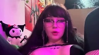 Big boobs camgirl rides her toy on webcam