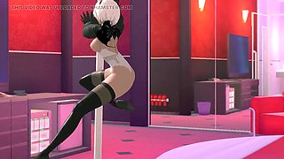 Sensual dance from 2B in NieR: Automata