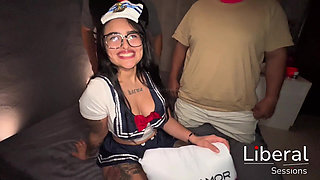 Busty Sailor with White Ass Sails on a Milk Sea
