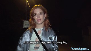 Public agent ginger haired beauty splashes all over my cock