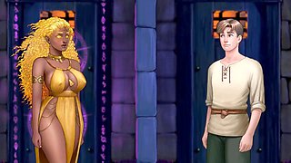 Cartoon sex simulator featuring a legendary big-busted elf and her youthful butt