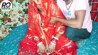 Fast time desi honeymoon video hindi audio Claire Vaise in red saree and blouse having fun
