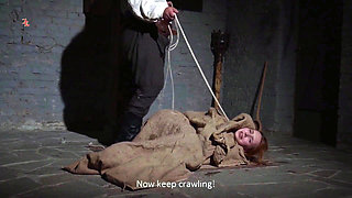 Novice Magda Is Stuck in a Dusty Potato Sack Where She Is Extremely Humiliated as a Crawling Creature and She Has to Present Her