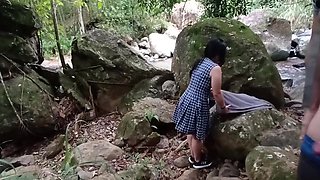Girl Lets Her Teacher Fuck Her In The Woods After College. She Is Very Accommodating And Lets Him Record It