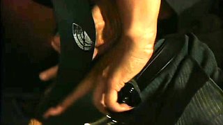 Cute brunette lesbians licking and fingering pussu outdoor