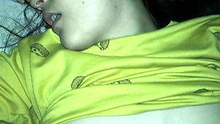 In the dead of night, petite receives hard penetration and silent moans