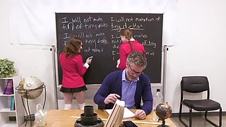 DILF is having sex with Gracie Gates and Athena Heart
