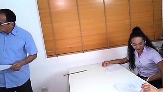 Thai student fucks her teacher in class