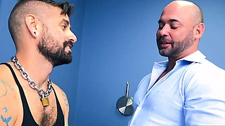 BEARFILMS Inked Bear Jon Shield Takes Tyler Reed Horny Cock