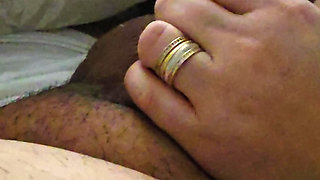 Horny step mom tricked into handjob by naughty step son