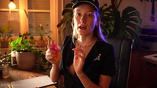 Blonde Police Officer Tests His Focus in ASMR Roleplay