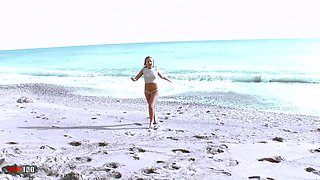 Pretty young romanian Nicole Pearl slut assfucked on the beach - MMM100