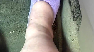 Pedal Pumping in Purple Socks