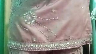 Indian Bummer Crossdresser Bottom real homemade fuckfest in pinkish salwar kurta with strenuous jwellery just like a housewife