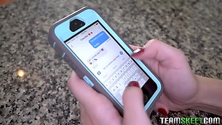 Babysitter Suffocates On Stepdads Throbbing Cock - Shae Celestine