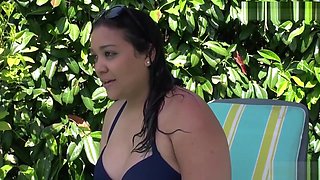 Busty French Chubby Teen Ass Fucked At The Pool