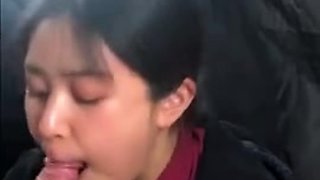 Asian teen blowjob and smallow