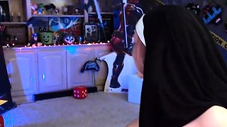 Busty redheaded milf fucking in black lingerie