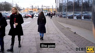 Debt4k. chicks spouse allows debt collector to taste her narrow holes
