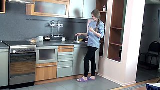 Malta has sexy fun in her kitchen today - WeAreHairy