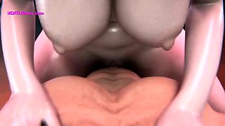 Steamy 3some with Big Tits and Ass in Animated Action
