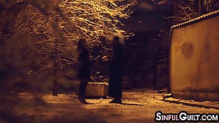 Sinful babe pickedup and fucked in van by fake priest 4 cash