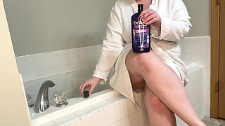 BBW MILF Fucks Herself in New Bathtub - Kinky Katie