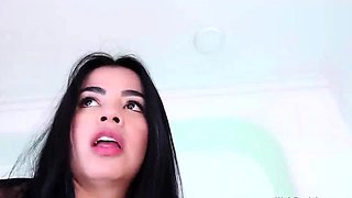 Latina double penetrates with sex toys on webcam