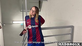 A Barcelona Supporter Fucked By Psg Fans In The Corridors Of The Football Stadium !!!