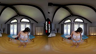 Nude Schoolgirl Fashion Show - Cum On My Latina Tits As I Try On Short Shorts & Tiny Panties - RealHotVR