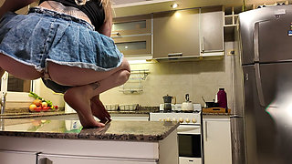 Kitchen Backstage Fucking on the Counter Between Takes