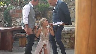 Small tits bride dp threesome with groom and his best friend