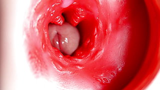 This beautiful pussy is pulsating and squeezing my cock! Camera inside the hole!